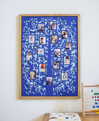 Blue Paper Cut Family Tree
