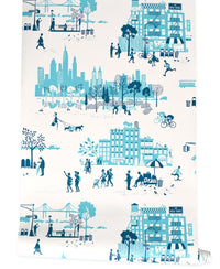 Manhattan Skyline Wallpaper Blue
