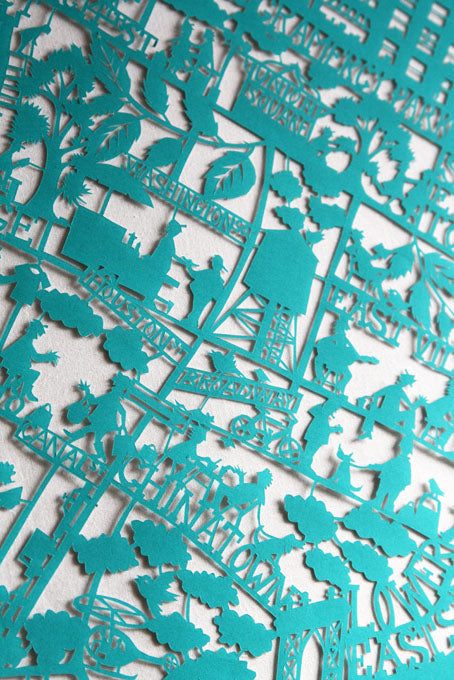New York City paper cut map