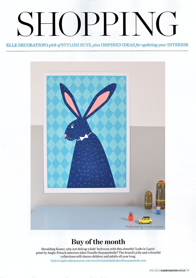 Elle Deco Buy of the Month: Ludo Le Lapin screenprint