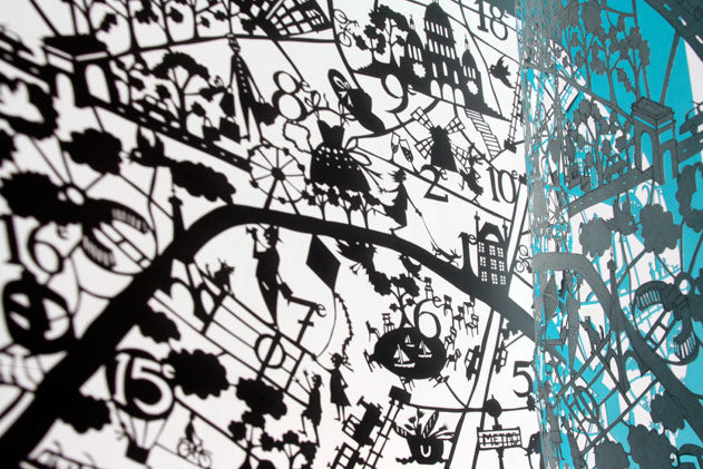 Paper cut map of Paris