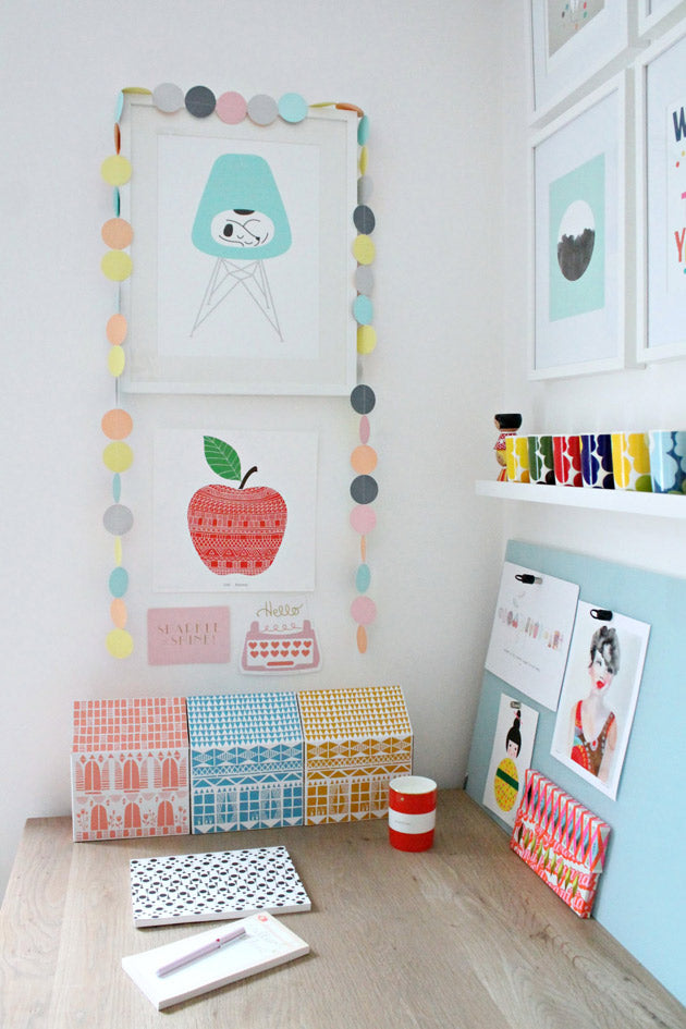 A colourful workspace