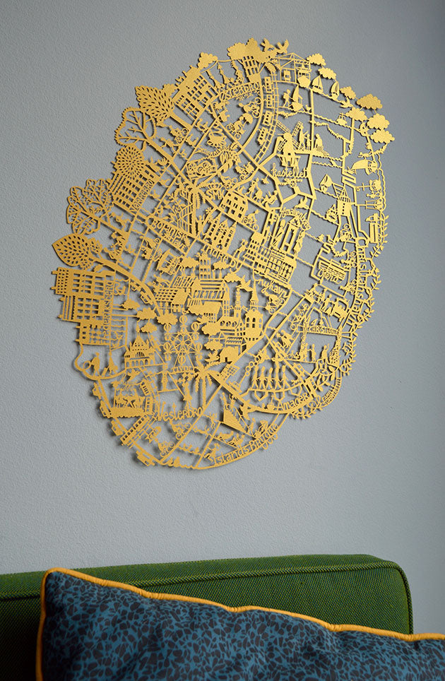 Gold Paper cut maps - Limited Edition