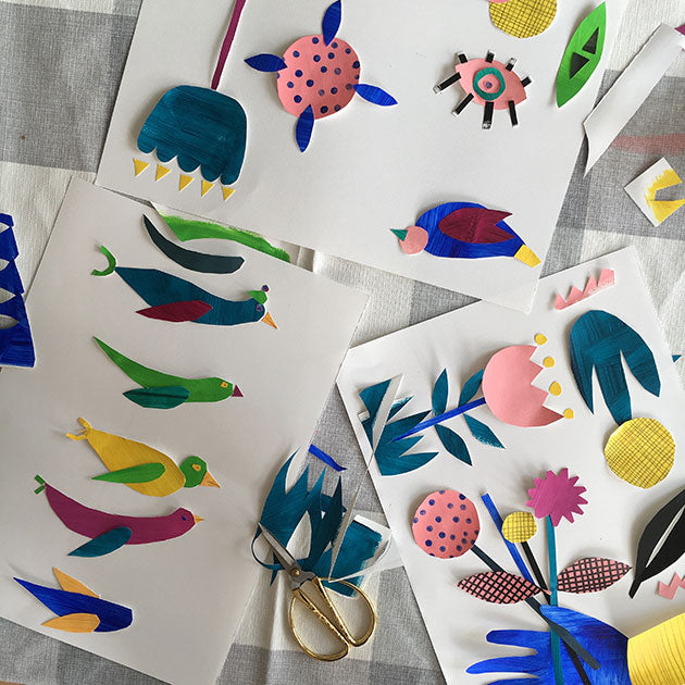 Afternoon creative: painting and collages