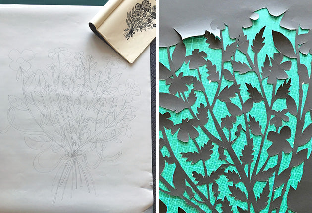 Paper cut bouquet