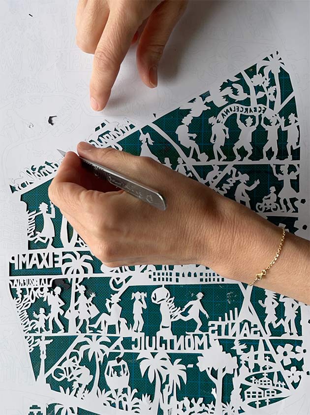 New! Barcelona Paper Cut Map