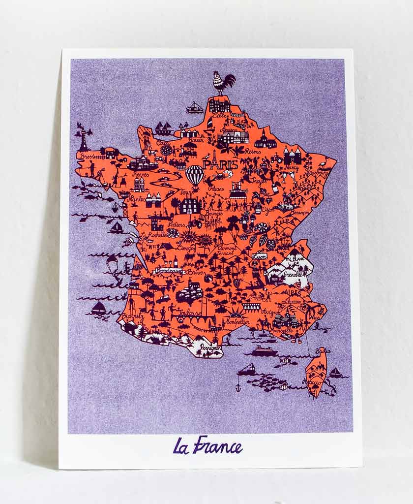 France Map Limited Edition Print