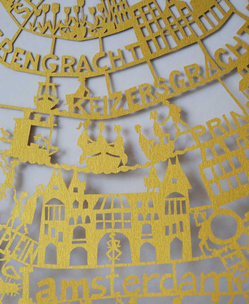 Souvenir of Amsterdam Limited Edition paper cut map 
