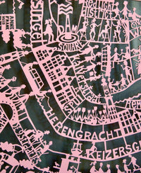 Amsterdam Paper Cut Map Pink