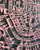Amsterdam Paper Cut Map Pink