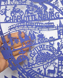 Berlin Paper Cut Map Detail Blue