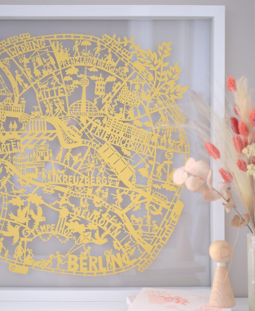 Berlin Paper Cut Map Limited Edition Gold