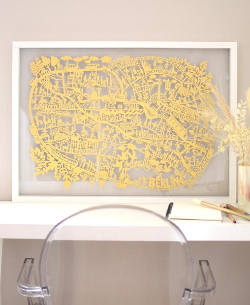 Berlin Paper Cut Map Limited Edition Souvenir Gold