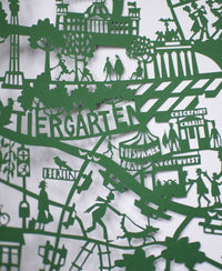 Berlin Paper Cut Map Detail Green