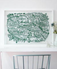 Berlin Paper Cut Map Green