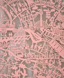 Berlin Paper Cut Map Detail Pink