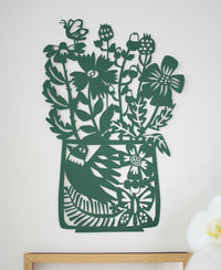L'Envolée celebrates the return of Spring and brings a little piece of nature in your home! This is a laser cut created from the intricate original paper cut designed by Julie Marabelle.