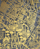 Copenhagen Paper Cut Map Limited Edition Detail Gold