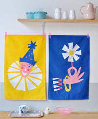 Clown and Flower Tea Towels (Pack of Two)