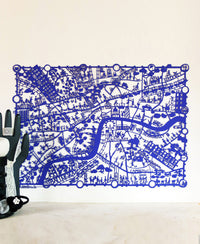 London Paper Cut Map Blue