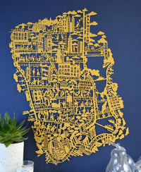 New York City Paper Cut Map Limited Edition Gold