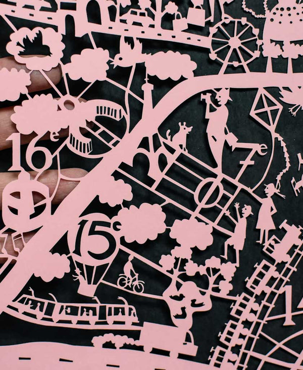 Paris Map Paper Cut