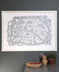 Famille Summerbelle Online Gift Store, papercuts, Paintings Germany  Paris Map Print
