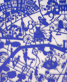 Paris Map Paper Cut Detail Blue