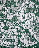 Paris Map Paper Cut Detail Green