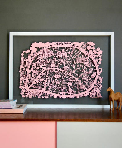 Paris Map Paper Cut