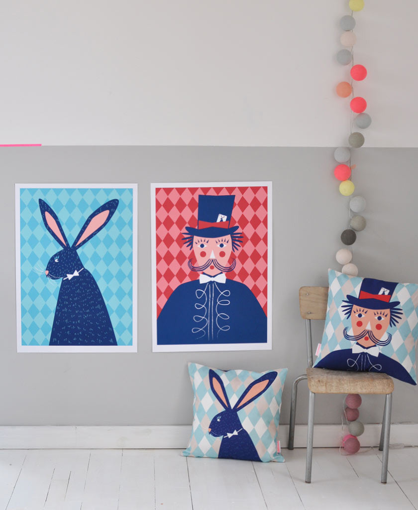 Handmade Bunny And Magician Prints