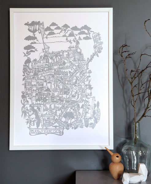 Famille Summerbelle Online Gift Store, papercuts, Paintings Germany  San Francisco Map Print