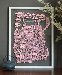 San Francisco Paper Cut Map Pink