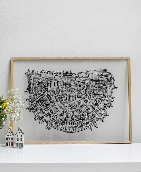 Amsterdam Paper Cut Map
